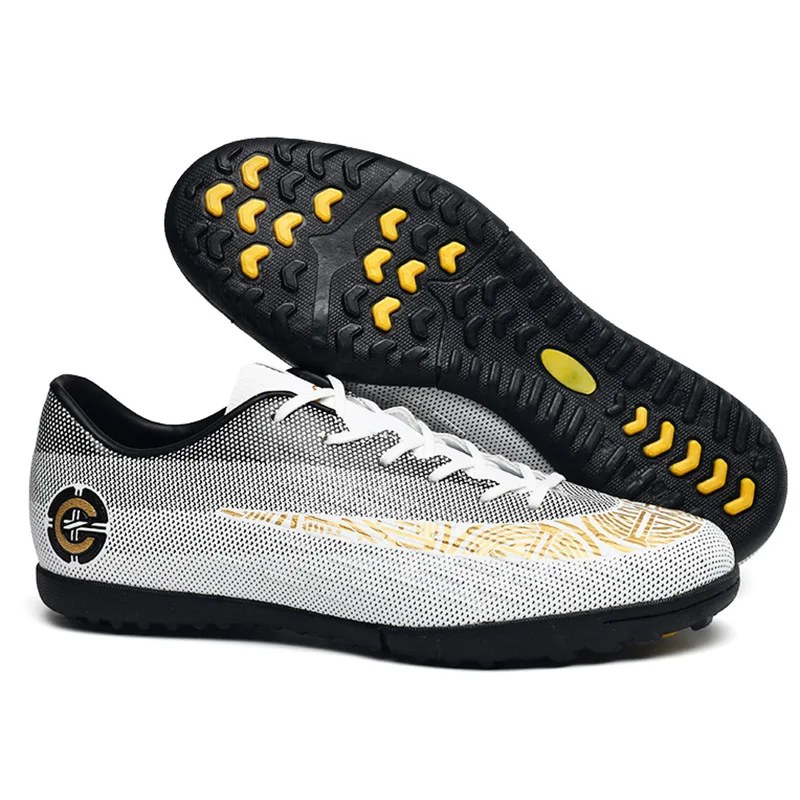 Turf Spikes White Дышащие бутсы для футбола футболки для мальчиков длинные шипы для футбола мягкие спортивные кроссовки спортивные - Цвет: Turf Spikes White