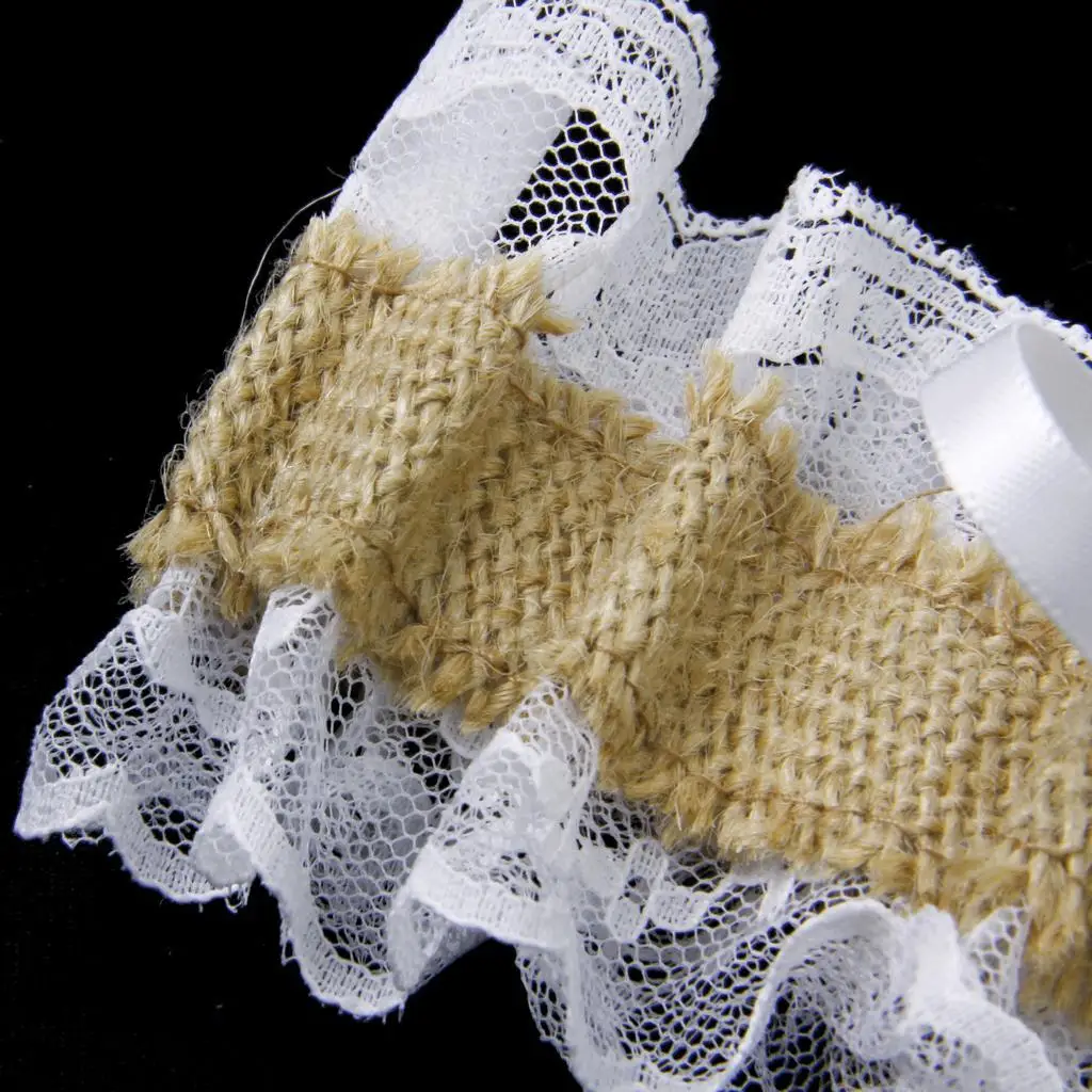 Arpillera rústica y encaje blanco con lazo de de satén, Liga nupcial boda|Ligas| - AliExpress