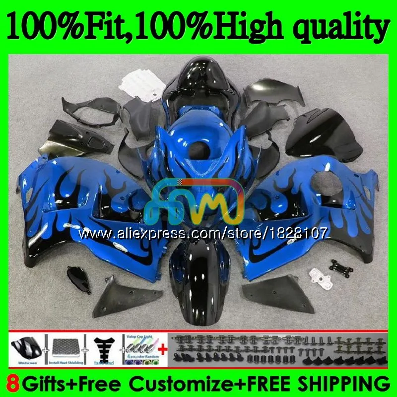 Инъекции для SUZUKI Hayabusa GSXR 1300 GSXR-1300 57BS. 275 GSXR1300 08 13, 14, 15, 16 лет 2008 2013 синий и пламя обтекатель