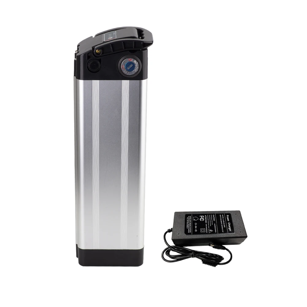 

With charger 48V 17.5Ah 13S5P ebike battery Li-ion Bottom power supply electric bicycle Whitebait shape 390x7x110x285mm