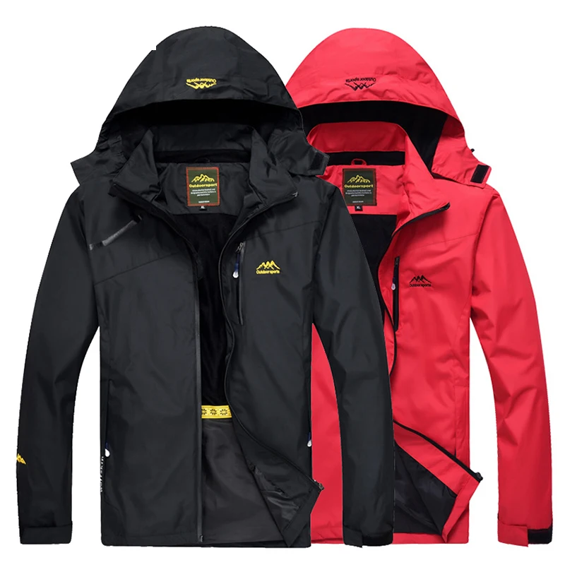 

Hiking Jacket Men Autumn Outdoor Sports Softshell Fleece Jackets Coats Hooded Climbing Trekking Windbreaker Waterproof Jackets