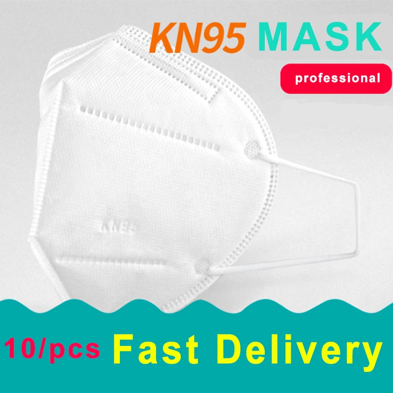 

Julang 10PCS N95 Mask Fast Shipping Mouth Face Mask Dust Anti Infection KN95 Masks PM2.5 Anti-fog Protective Respirator Reusable
