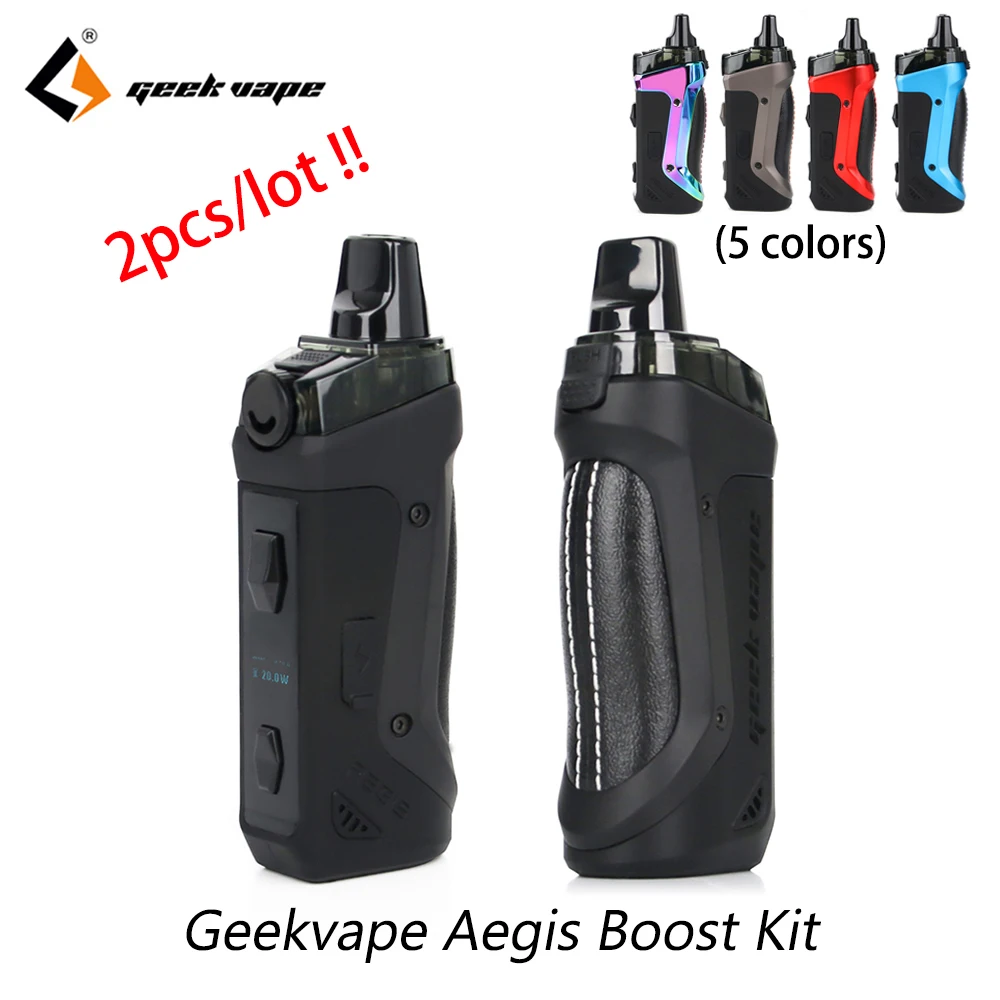 Online Neueste Geekvape Aegis Boost pod vape kit 1500mah 40W Ausgang mit 3,7 ml Patrone Zerstäuber MTL DTL Vaping kit vs aegis solo