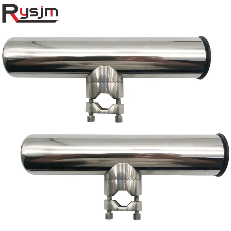 

2pcs Stainless Steel Clamp On Fishing Rod Holder Adjustable fit Rails 7/8'' to 1'' Tube for sailboat boat marine hardware