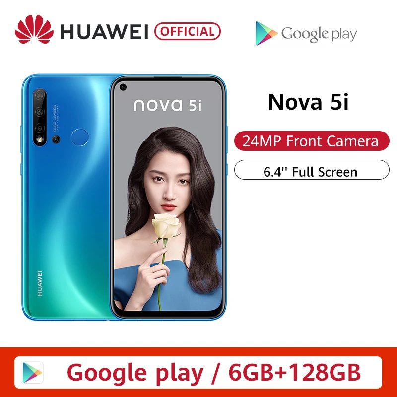 Оригинальный huawei Nova 5i 6 ГБ 8 128 Гб Смартфон 24 МП камера s фронтальная 4 ''полный