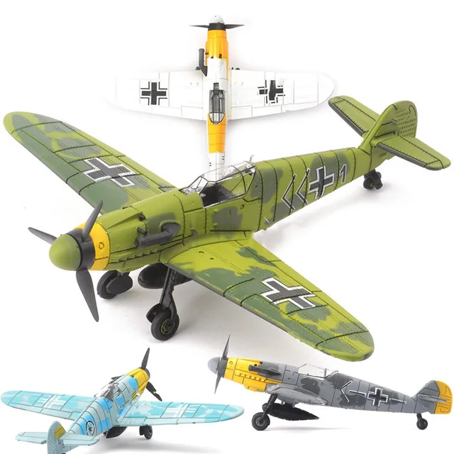 20*18CM  Assemble Fighter Model Toys Building Tool Sets Combat Aircraft Diecast War-II BF-109 Hurricane Spitfire Pirate Military 2