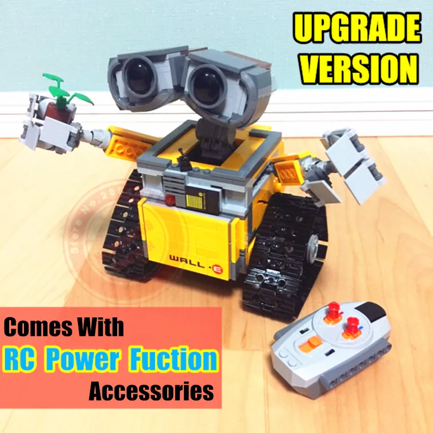 

New IR RC Track Power Function WALL E Robot fit LeGINGlys 21303 WALL E Idea engineering figures building block brick toy Gift