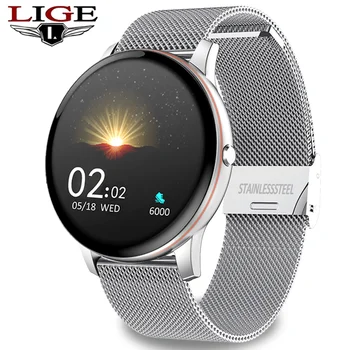 

LIGE New 2020 Smart watch heart rate Blood pressure fitness tracker IP67 waterproof men and women Smart watch for iOS Android