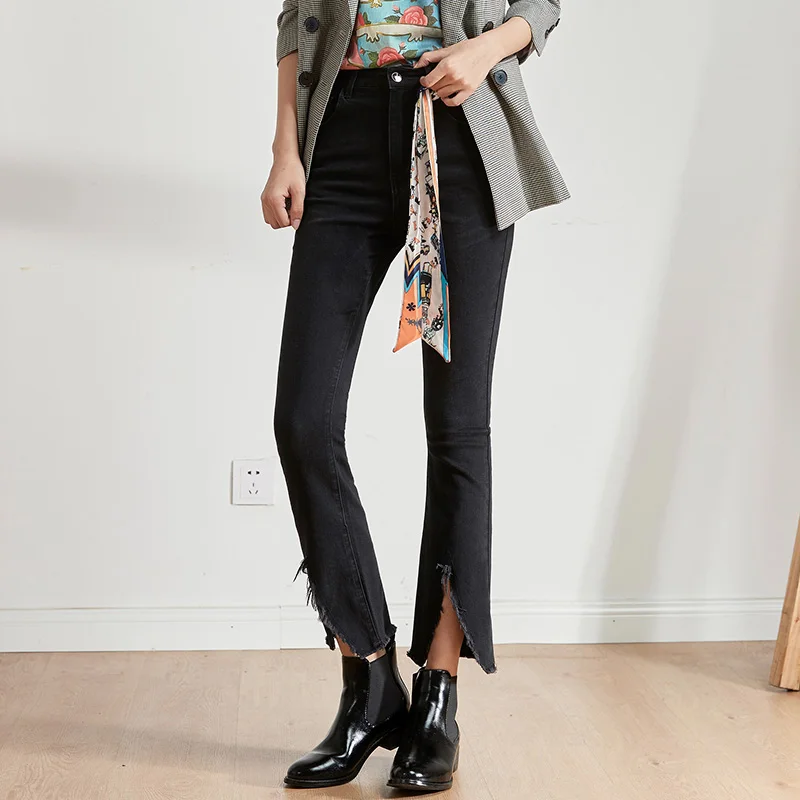Женские классические джинсы LEIJIJEANS, узкие джинсы с лентой на поясе, новая модель большого размера для отдыха
