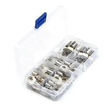 

60Pcs Bare Terminals lug Tinned Copper Tube Crimped/Soldered Wire Connector Terminal Kit lugs Terminals