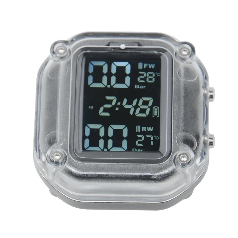 Motorcycle TPMS Tire Pressure Monitor LCD Digital Screen Magnetic Charge Auto Alarm Moto Tyre Pressure External Sensor