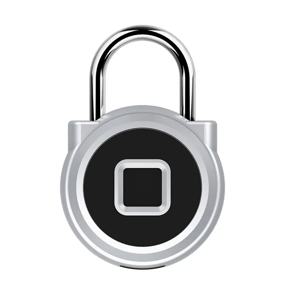 USB Перезаряжаемый умный безключевой электронный замок с отпечатком пальца домашний Противоугонный замок безопасности дверь Багаж Замок для чемодана замок дверной - Цвет: Silver