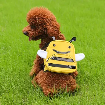 

TPFOCUS Pet Bag Portable Canvas Outing Back Pack Pet Dog Cat Outdoor Cute Little Bee Double-shoulder Bag Canvas breathable