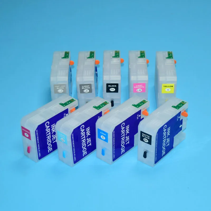 

9pcs 80ml/pc Refillable Ink Cartridges with permanent Chip Fo Epson surecolor p800 SC-P800 Europe printer T8501