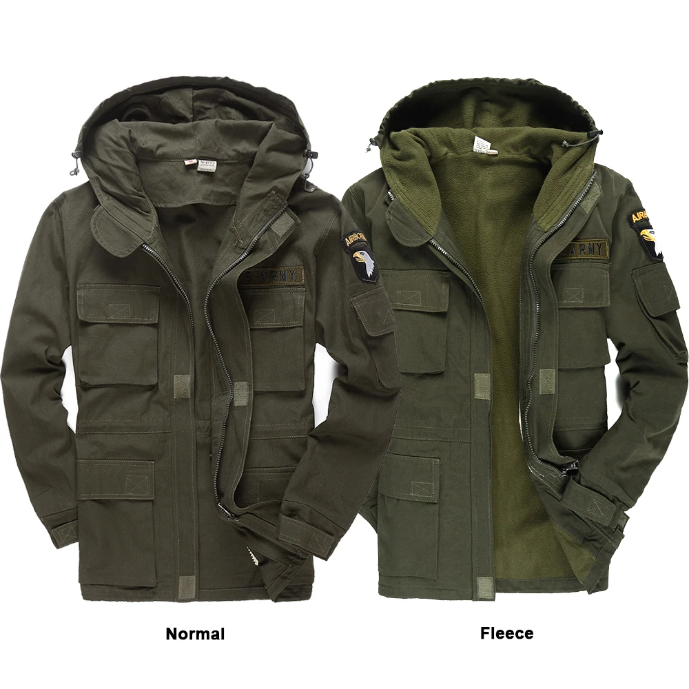 Trench Coat Casual Men Jacket Classic M65 Men's Trench Coat Pure Cotton Outerwear Fleece Windbreaker Multi Pocket Tactical Jacket Men Clothing Coats AF802