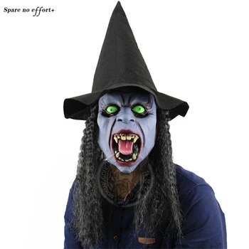 

Halloween Bar Haunted House Dance Props Fangs Night Witch Hooded Horror Ghost Trick Mask Role-playing In Halloween Dance