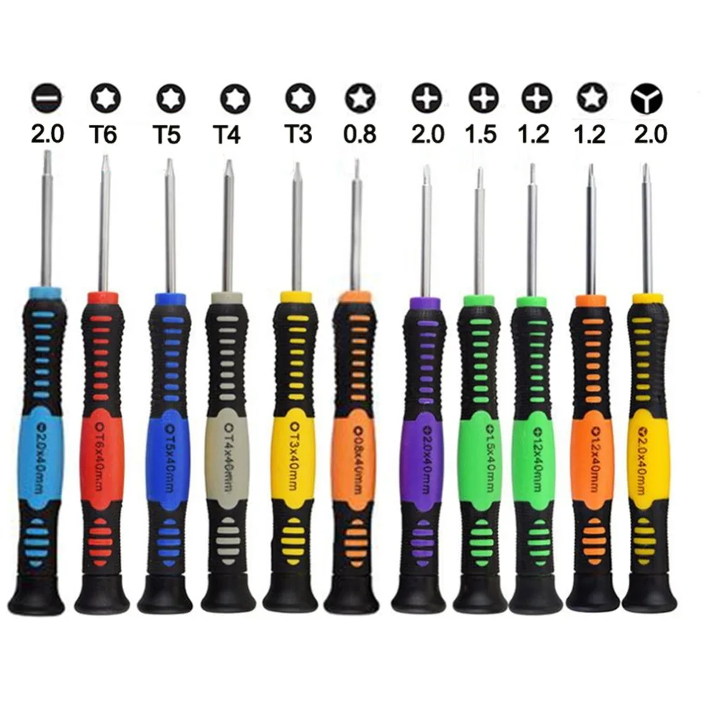 11 шт. Прецизионная отвертка P2 P5 0 8 1 2 Pentalobe T3 T4 T5 T6 Y 5 Phillips плоский для Macbook Phone X