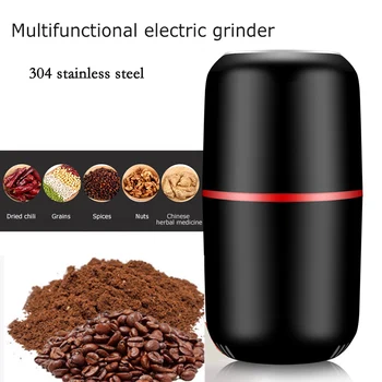 

Portable Electric Coffee Grinder Powerful Beans Herb Spice Nuts Mill Machine Multifunction Kitchen Salt Pepper Grinder Household