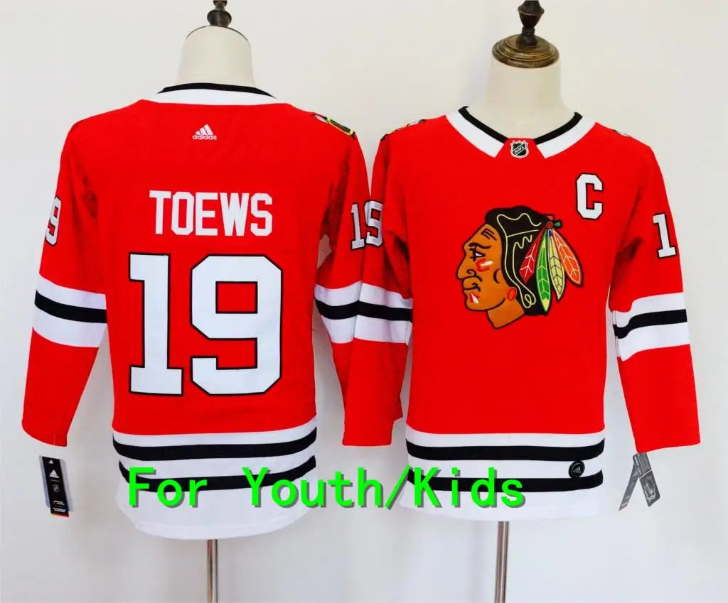 Молодежная вышивка сшитая Чикаго#19 Jonathan Toews 88 Патрик Кейн Дети Джерси