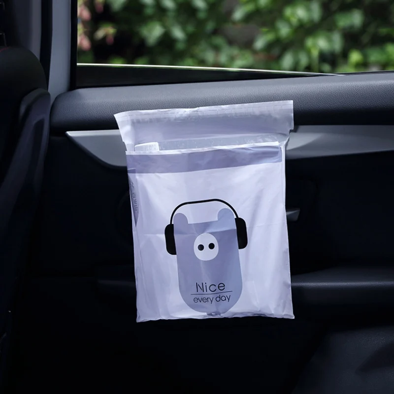 Disposable Self-Adhesive Car Biodegradable Trash Rubbish Holder Hanging Trash Rack Rubbish Bag Bag for Auto Vehicle Office