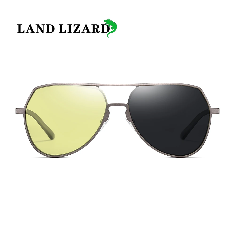 

New Aluminium Magnesium polarized colorful sunglasses Fashion large frame color glasses Photochromic sunglasses LAND LIZARD