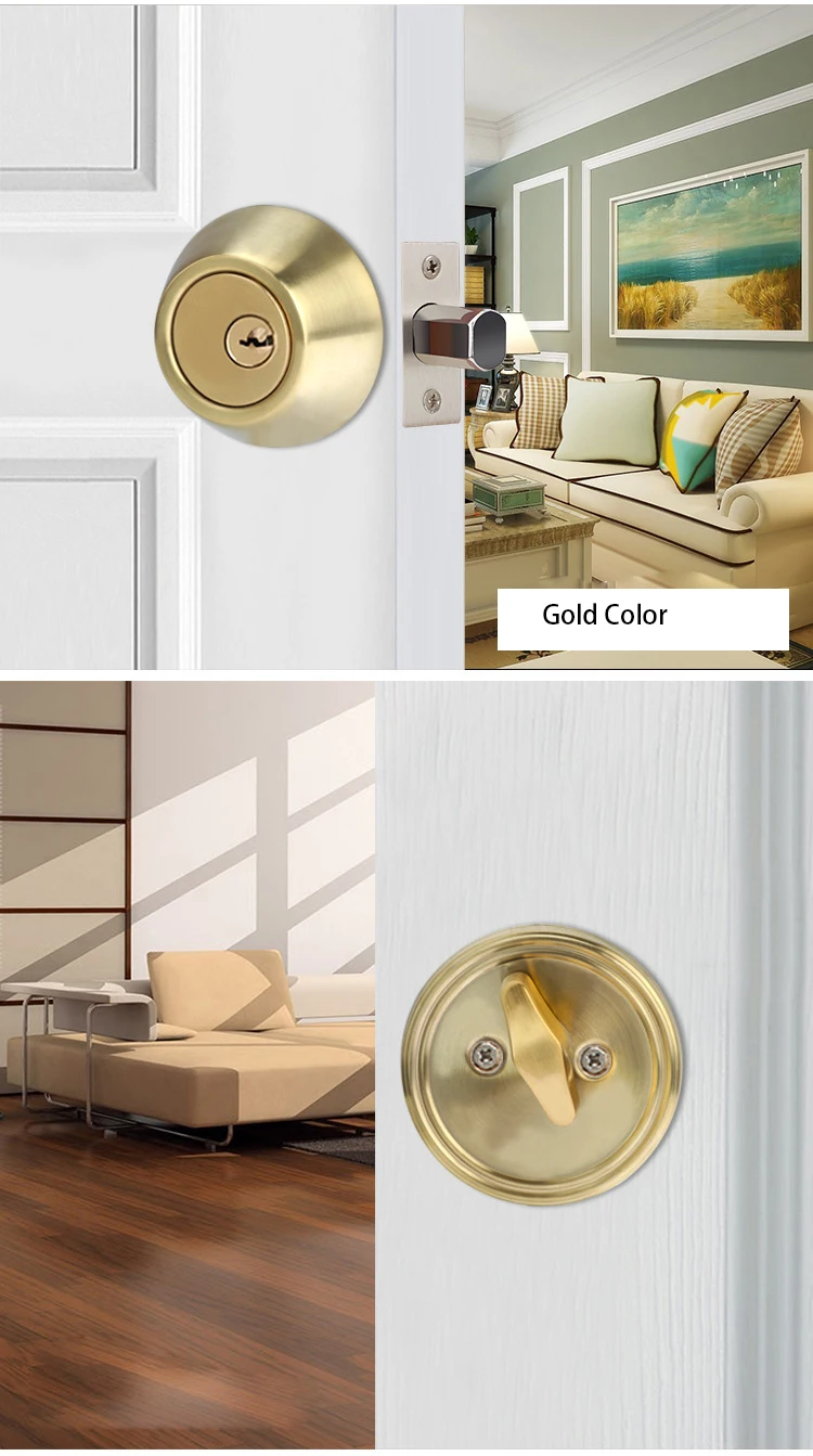 Description Picture 4 of itemStainless Steel Single Dead Bolt Door Lock Colorful Home Door Gate Double Cylinder Deadbolt Gate lock
