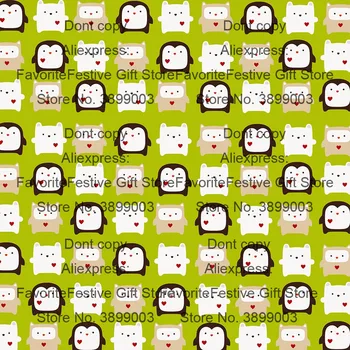 

kawaii lovely soft fabric with animal penguin print handmade bag garment cloth christmas gift Sewing for Child,Dress,shirt