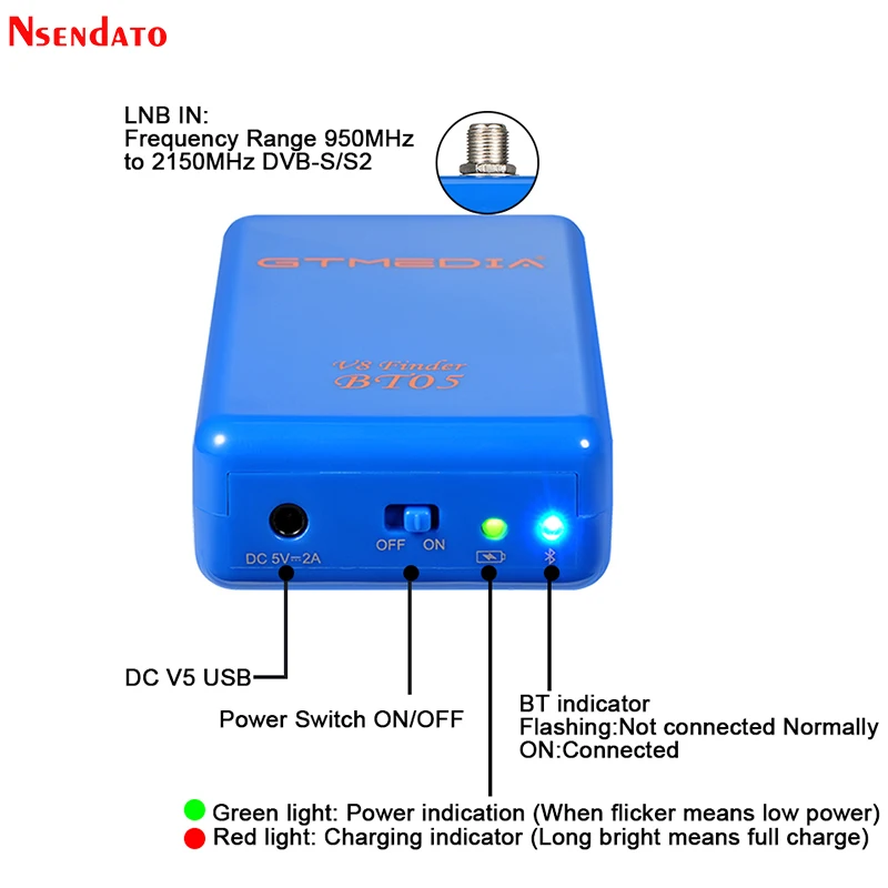 Localizador de Satélite para Andriod Gtmedia Finder 1080p Satfinder Dvb-s2 Ios Digital Bluetooth hd Satélite Sat v8 Bt05 - Image 4