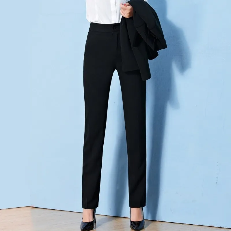 IZICFLY стиль осень зима корейский стиль занятия OL брюки Женская рабочая одежда черные офисные женские стильные брюки плюс размер