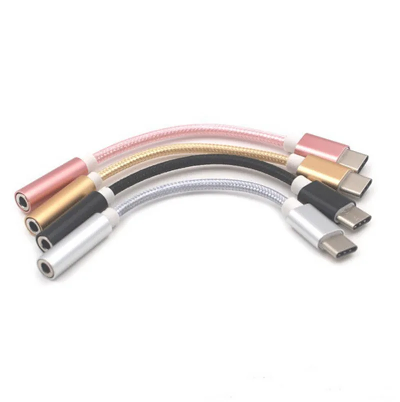 100 шт. type-C кабель адаптер usb type C к Aux Jack адаптер USB C к 3,5 мм кабель для наушников адаптер для смартфонов - Цвет: Mix Colors
