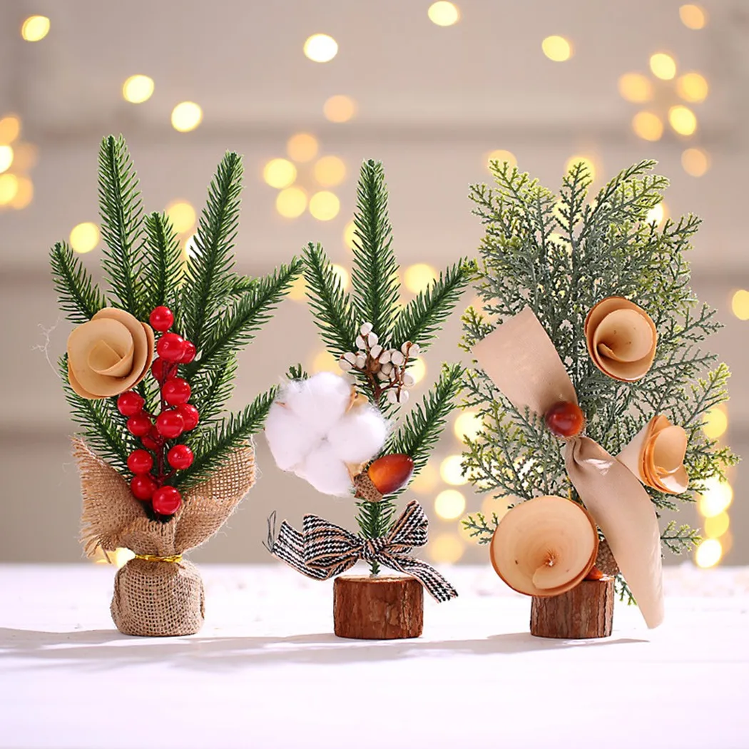 Mini Christmas Tree Table Desk Decor Xmas Small Pine Tree For Christmas