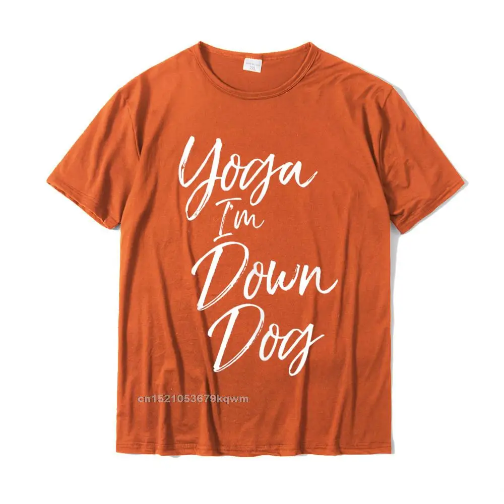 Classic Hot Sale Short Sleeve Casual T Shirt Cotton Fabric Crew Neck Men Tops T Shirt Printed On T-shirts Summer/Autumn Downward Dog Pose Saying for Women Cute Yoga Im Down Dog Tank Top__3679 orange