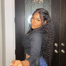 Mechones de pelo humano Remy con Perla Negra y ondas profundas, mechones de 30 pulgadas con cierre, 3 mechones