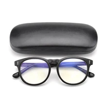 Gudzws Спортивный Стиль TR90 классический узкий нос анти Синие лучи очки Блокировка света большой круглый каркас для мужчин и женщин черный унисекс