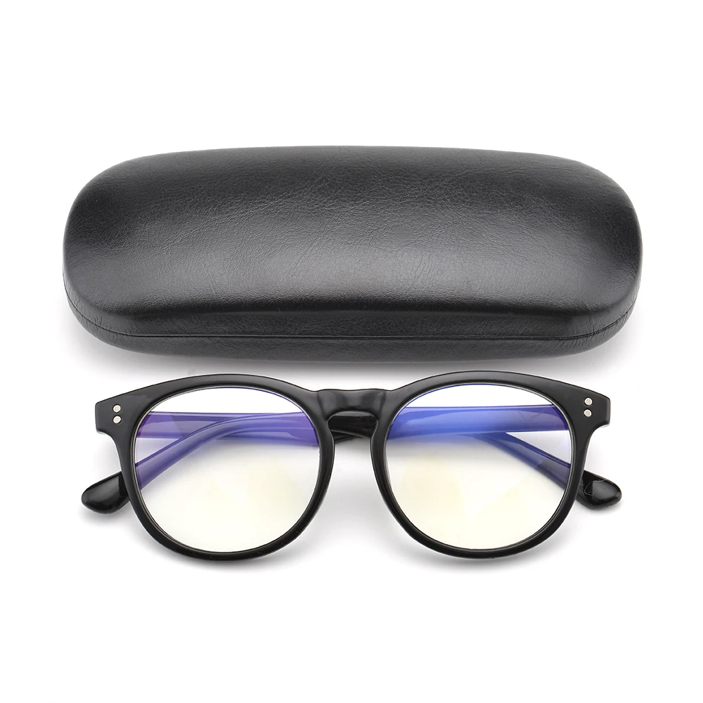 

Gudzws Sports Style TR90 Classic Narrow Nose Anti Blue Rays Glasses light blocking Big Round Frame Men Women Black Unisex