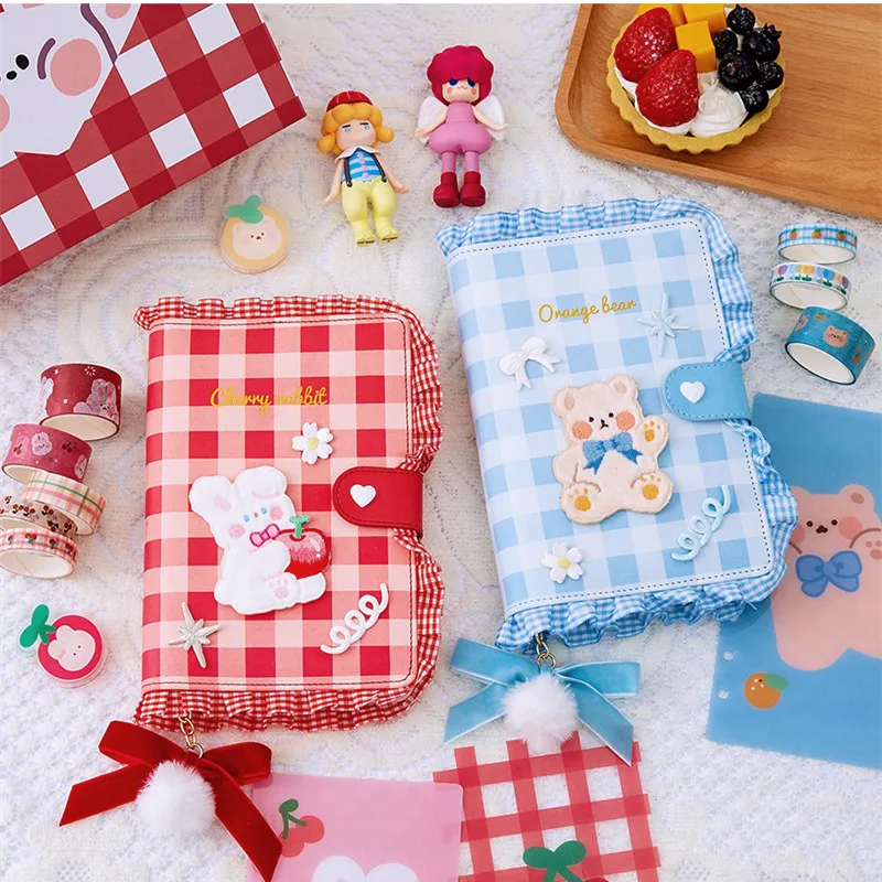 

New Arrival Super Cute Rabbit&Bear Binder Journal Notebook Bullet Diary Agenda Planner Gift Set Kawaii School Stationery