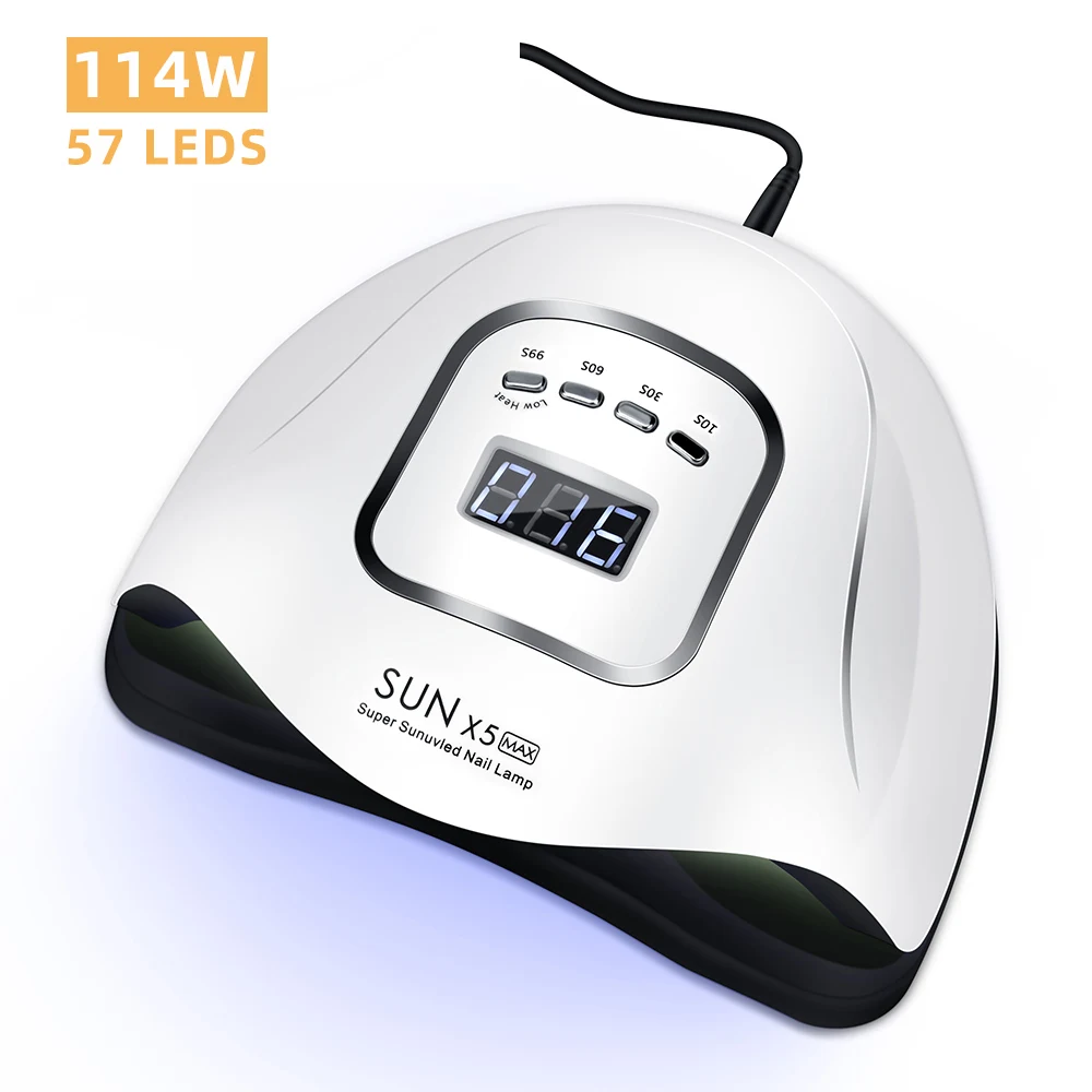 

57LEDS SUNX5 MAX UV LED Lamp 114W Nail Lamp Dryer Professional High Power For All Gel Polish Smart Sensor LCD Display Nail Lamp