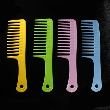 

1Pc Salon Hairdressing Anti-static Handle Wide Tooth Hairburshes Hair Comb Detangling Massage Styling Hair Tools