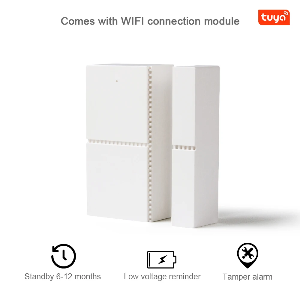 Tuya WiFi датчик для двери приложение контроль охранной сигнализации магнитный переключатель беспроводной датчик двери окна умный дом система