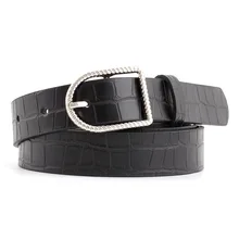 Women Pu Leather Belt New Pin Buckle Waistband For Ladies Designer Corset Girdle Vintage Stone Pattern Belts For Jeans Waistband