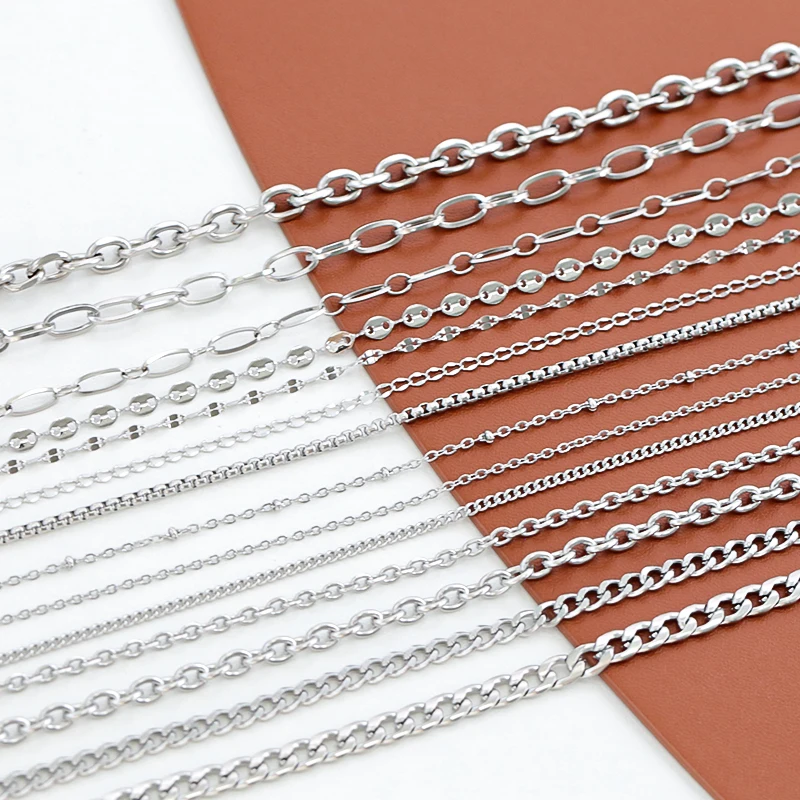 

Bracelet Necklace DIY Silver Chain Does Not Fade O-shaped Chain Extension Chain Handmade Material Jewelry Accessories
