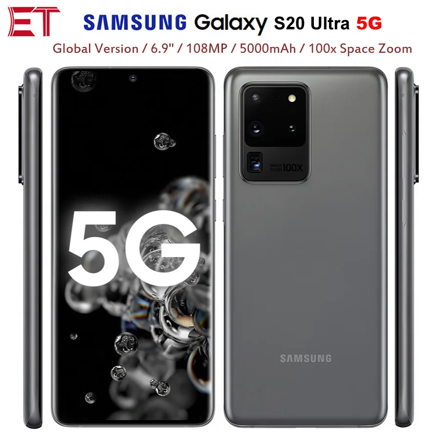 Asli Baru Samsung Galaxy S20 Ultra G988B DS 5G Ponsel 12GB RAM 128GB ROM  6.9 \