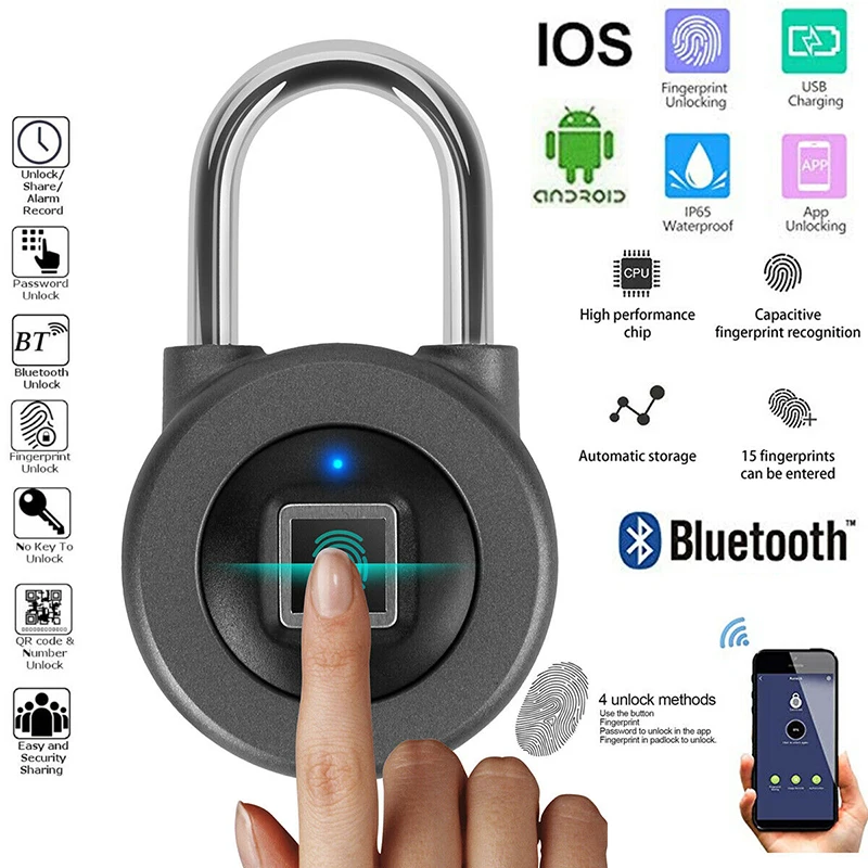 Водонепроницаемый замок отпечатков пальцев Smart APP Bluetooth дверной шкаф электронный/замок