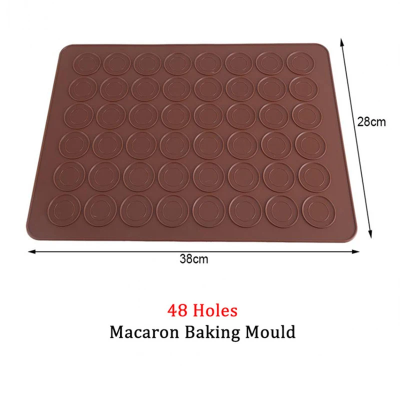 Tanio 48 otwór silikonowy Macaron forma do pieczenia Pad pieczenia okrągła mata sklep