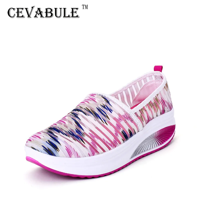 CEVABULE/Летняя дышащая женская обувь Камуфляжная сетчатая повседневная на толстой