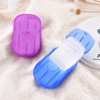 

20pcs disposable portable aromatherapy hand wash bath travel mini soap dishoutdoor travel soap sliced paper
