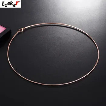 

LEEKER Simply Collar Choker Chain Women Statement Necklace Rose Gold Silver Color Accessories Jewelry 077 LK8