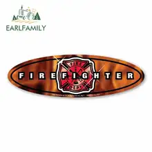 EARLFAMILY 13cm x 13cm Firefighter Slim Oval Funny Car Stickers RV VAN 3D DIY Fine Decal Waterproof Anime Bumper Trunk Graphics EARLFAMILY 13cm x 13cm Firefighter Slim Oval Funny Car Stickers RV VAN 3D DIY Fine Decal Waterproof Anime Bumper Trunk Graphics