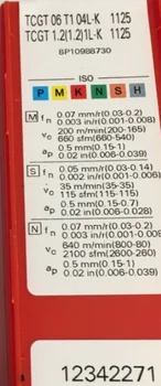 

10PCS CARBIDE INSERT TCGT06T104L-K 1125