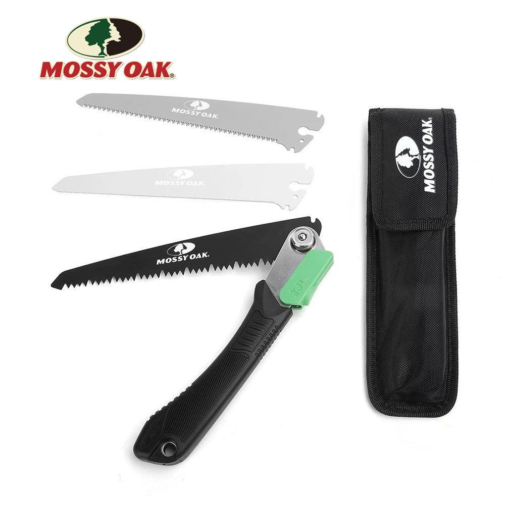 Mossy Oak 3 in 1 Camping Foldable Saw Garden Folding Saw for Woodworking Pruning Trimming Sawing Camping Hunting Hiking
